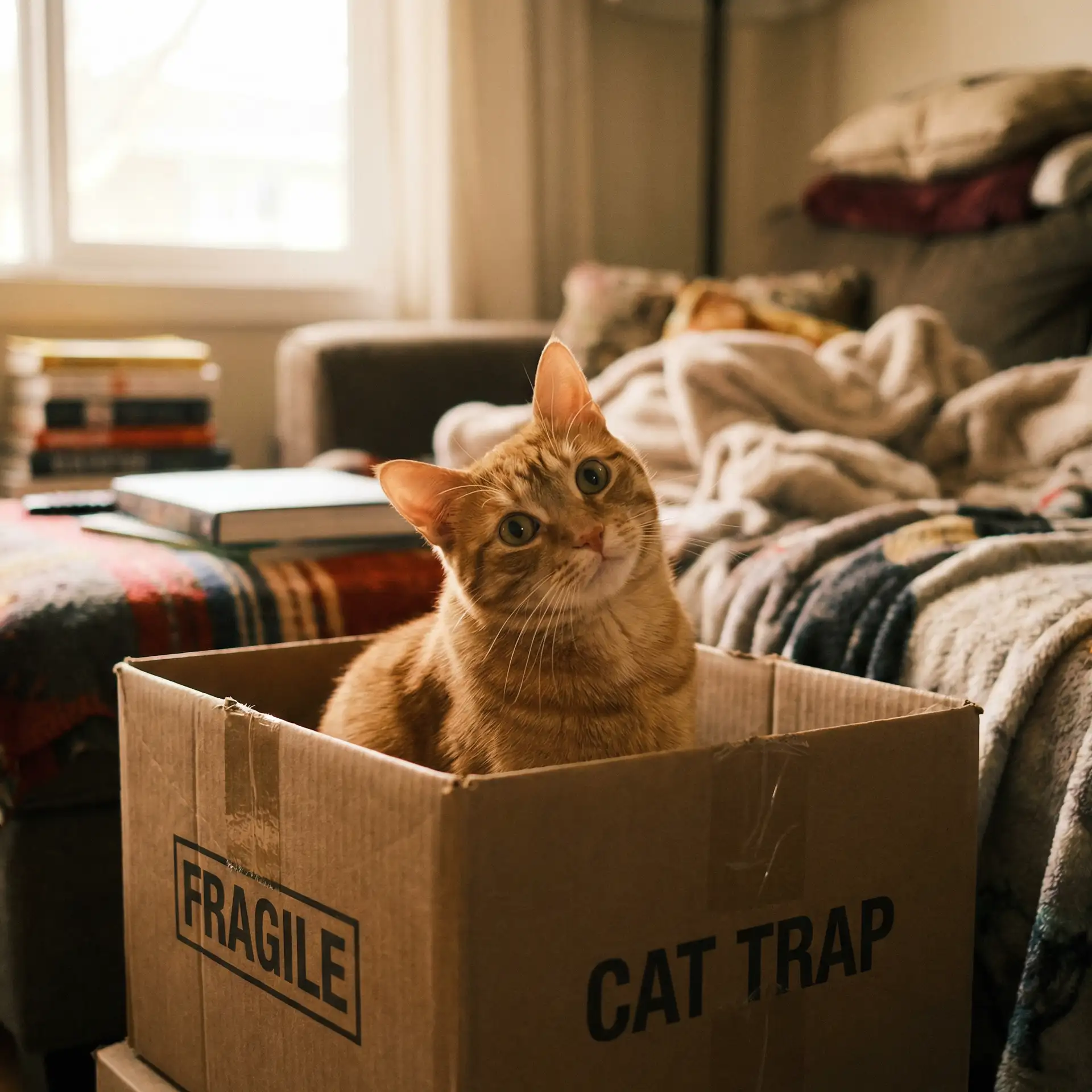 橘猫躲在纸箱里 - 疯狂伦交H